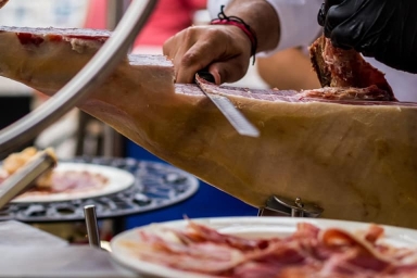 Presentación corte de jamón bodas Asturias